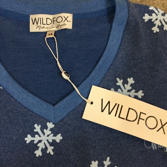 Wildfox Blue Snowflake Print Baggy Beach Jumper - Picture 5 of 5